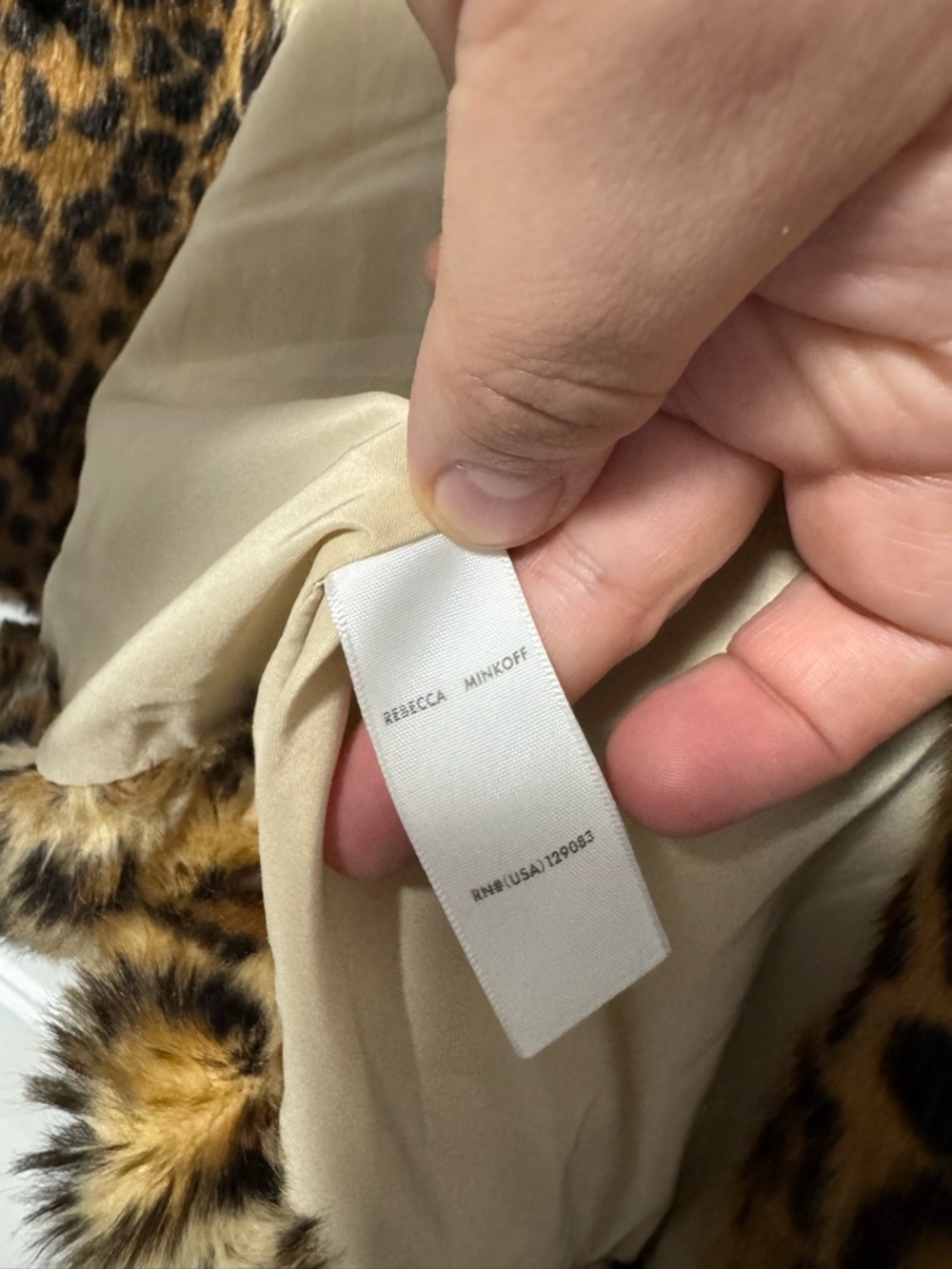 087 REBECCA MINKOFF Women’s Hudson Faux Fur Moto Jacket - Leopard Print Small - Picture 11 of 11